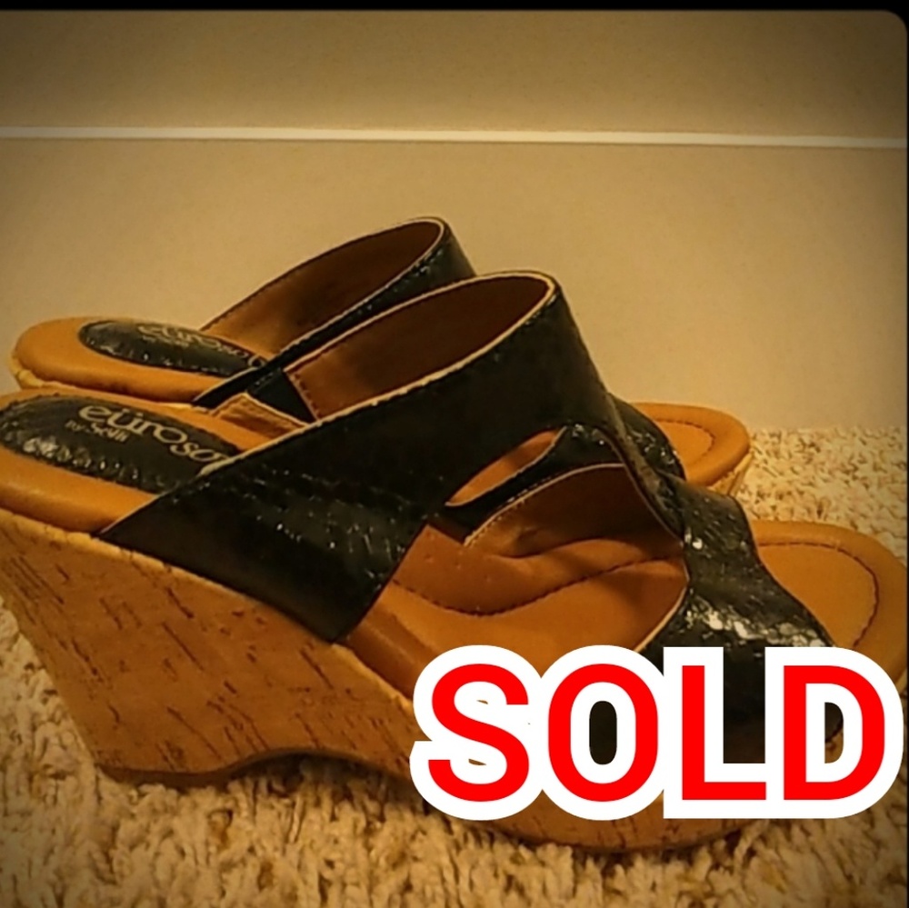 EuroSoft High Wedge Sandals / Size 6